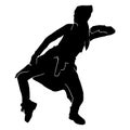 silhouette of beautiful female hip hop dance on white background Royalty Free Stock Photo