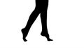 Silhouette Beautiful female legs walking elegantly on tip toe. Royalty Free Stock Photo