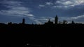 Silhouette of the beautiful old buildings on the streets of Segovia, Spain Royalty Free Stock Photo