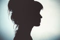 Silhouette of beautiful profile of female head concept beauty and fashion