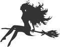 Silhouette of beautiful witch Royalty Free Stock Photo