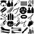 Silhouette of Beauty tools, Spa Icons, Cosmetics