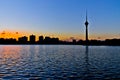 The silhouette of Beijing TV tower