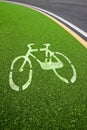 Silhouette of bicycle painted on the asphalt