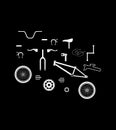 Silhouette of Bicycle parts.Bicycle puzzle. Royalty Free Stock Photo