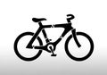 Silhouette of a bicycle on a white gradient background. The bicycle features a modern Royalty Free Stock Photo