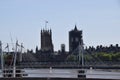 Big Ben, Parliament and Golden Jubilee Bridges, London, UK Royalty Free Stock Photo