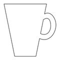 Silhouette of big ceramic cup for tea or coffee, doodle style flat vector outline for coloring book Royalty Free Stock Photo