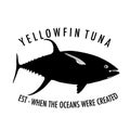 A yellowfin tuna silhouette with writing logo design Royalty Free Stock Photo