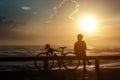 Silhouette, bike driver