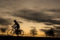 Silhouette bike on sunset