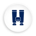 Silhouette of binoculars to observe icon in neomorphism style for mobile app. Button for mobile application or web. Vector on Royalty Free Stock Photo