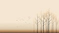 silhouette birch tree illustration Royalty Free Stock Photo
