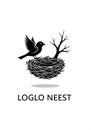 Silhouette of a bird perched on the edge of a detailed nest beside Royalty Free Stock Photo