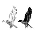 Silhouette of a bird of prey vector illustration