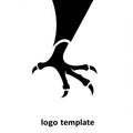 Silhouette of a bird\'s talon, potentially an eagle or hawk, with five sharp claws. The Royalty Free Stock Photo