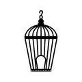 silhouette bird birdcage flat design