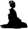 Silhouette of Japanese Geisha sitting