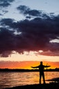 Silhouette black man survey and civil engineer stand on ground working in a land building site over Blurred construction Royalty Free Stock Photo