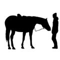 Silhouette of black mustang horse vector illustration Royalty Free Stock Photo