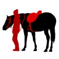 Silhouette of black mustang horse vector illustration Royalty Free Stock Photo