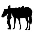 Silhouette of black mustang horse vector illustration Royalty Free Stock Photo