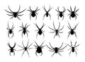 Silhouette of black spider. Royalty Free Stock Photo