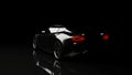 Silhouette of black sports car on black