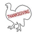 Silhouette black turkey inscription thanksgiving profile