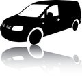 Silhouette of black Van car Royalty Free Stock Photo