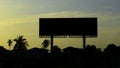 Silhouette Blank billboard with sky at sunset Royalty Free Stock Photo