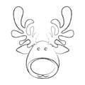 silhouette blurred cartoon funny face reindeer animal