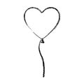 silhouette blurred heart shape balloon with ribbon