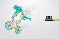 Silhouette of a BMX rider. Convenient organization of eps file. Vector illustration. Thanks for watching Royalty Free Stock Photo