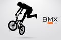 Silhouette of a BMX rider. Vector illustration