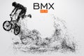 Silhouette of a BMX rider. Vector illustration Royalty Free Stock Photo