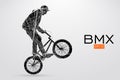 Silhouette of a BMX rider. Vector illustration Royalty Free Stock Photo