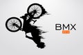 Silhouette of a BMX rider. Vector illustration Royalty Free Stock Photo