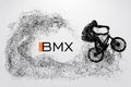 Silhouette of a BMX rider. Vector illustration Royalty Free Stock Photo