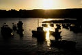 Silhouette Boats at Sunset