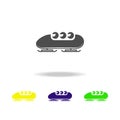 Silhouette Bobsleigh athlete isolated multicolored icon. Winter sport games discipline. Symbol, signs can be used for web, logo, m