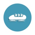 Silhouette Bobsleigh icon in badge style. One of Winter sports collection icon can be used for UI, UX