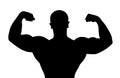 Silhouette of bodybuilder