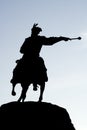 Silhouette of Bogdan Khmelnitsky statue Royalty Free Stock Photo