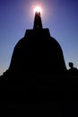 Silhouette of borobudur temple stupa