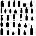 A Silhouette of bottle, containers