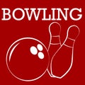 Silhouette of bowling Royalty Free Stock Photo