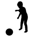 Silhouette of a boy with ball