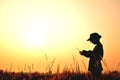 Silhouette a boy reading book