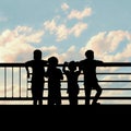 Silhouette Boys Watching the Sky